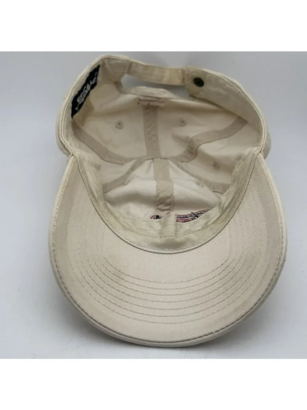 Titleist Golf Hat Cap Men's One Size Adjustable Beige Tan USA Flag Embroidered